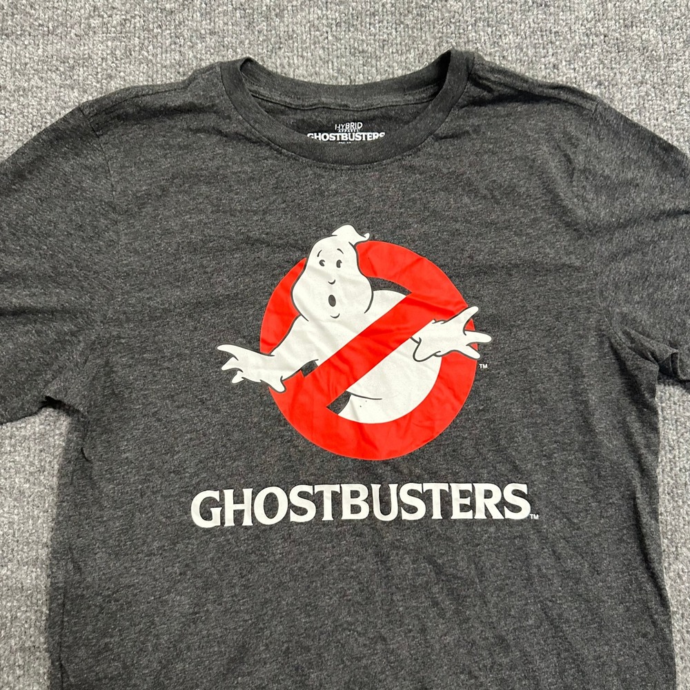 Ghostbusters T-Shirt Boys Size XXL 18 Charcoal Gray Heather Graphic Movie Logo - Picture 1 of 7